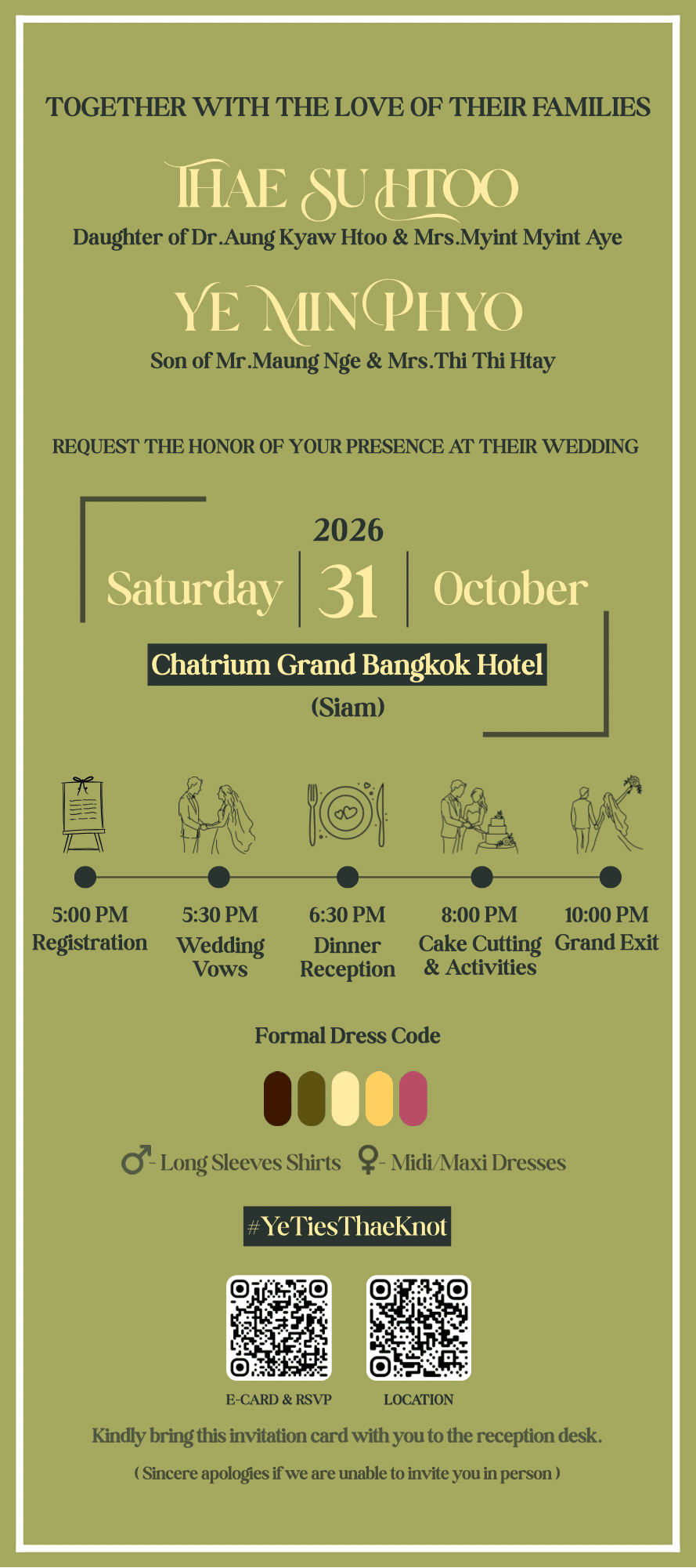 Wedding ceremony and reception details
