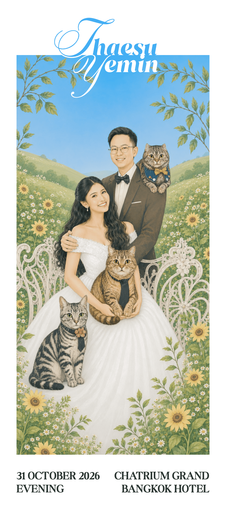 Thae Su Htoo and Ye Min Phyo wedding invitation front